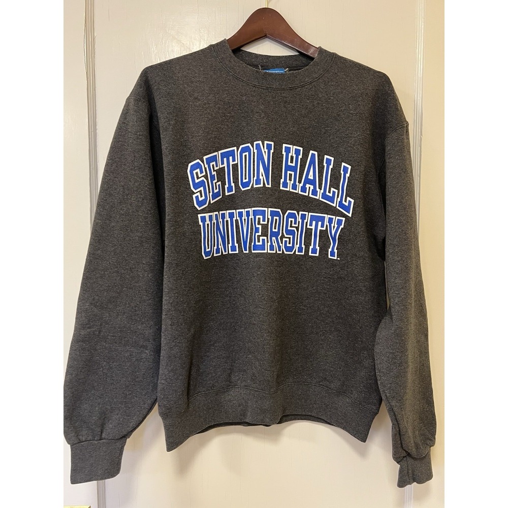 Seton Hall University Grey Sweatshirt Sz M CHampion Eco Fleece 2000's